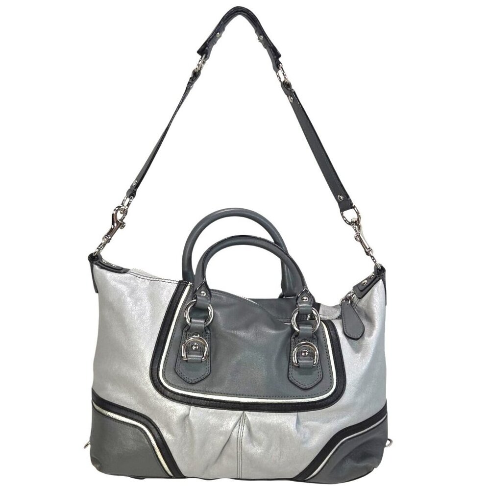 Coach 2012 Ashley Spectator 2-Way Gray Leather Satchel Bag Purse F17455 - Picture 5 of 16